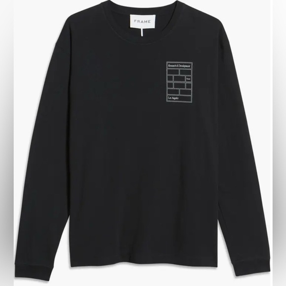 Frame Denim Other - NWT. FRAME Research & Development Long Sleeve Tee Shirt in Noir Black Size Large